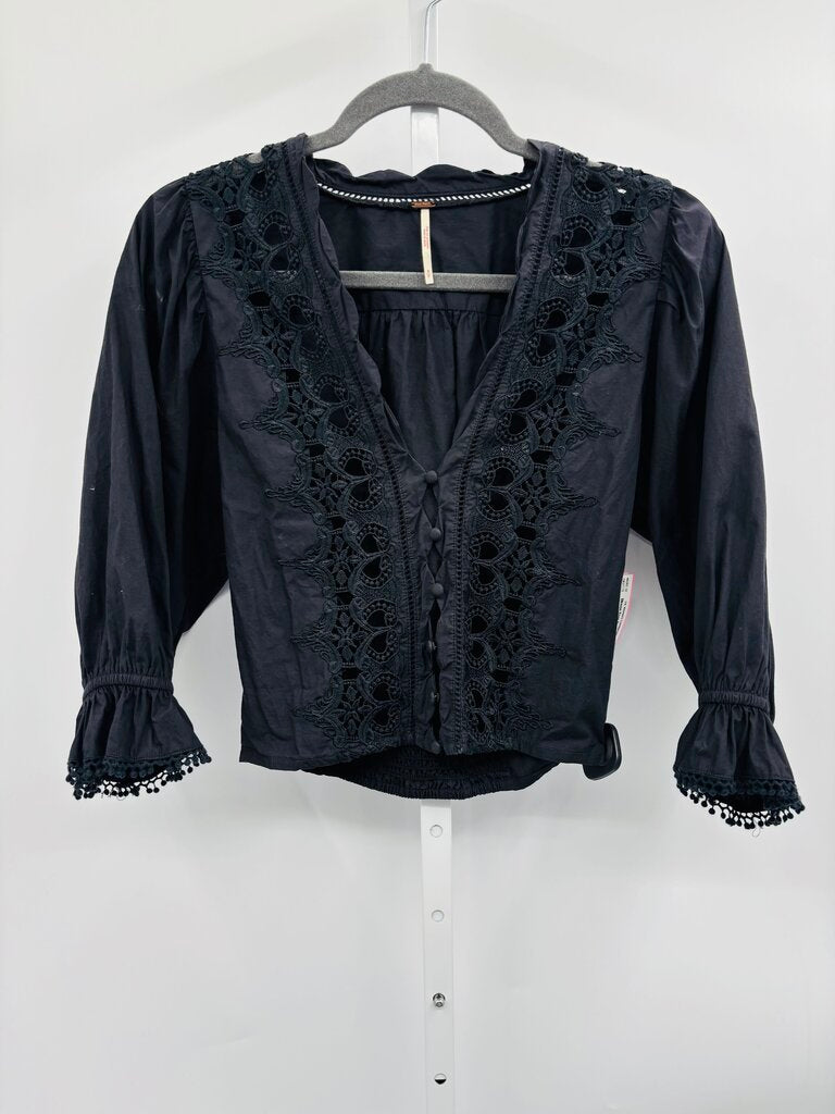 Free People Blouse Black S