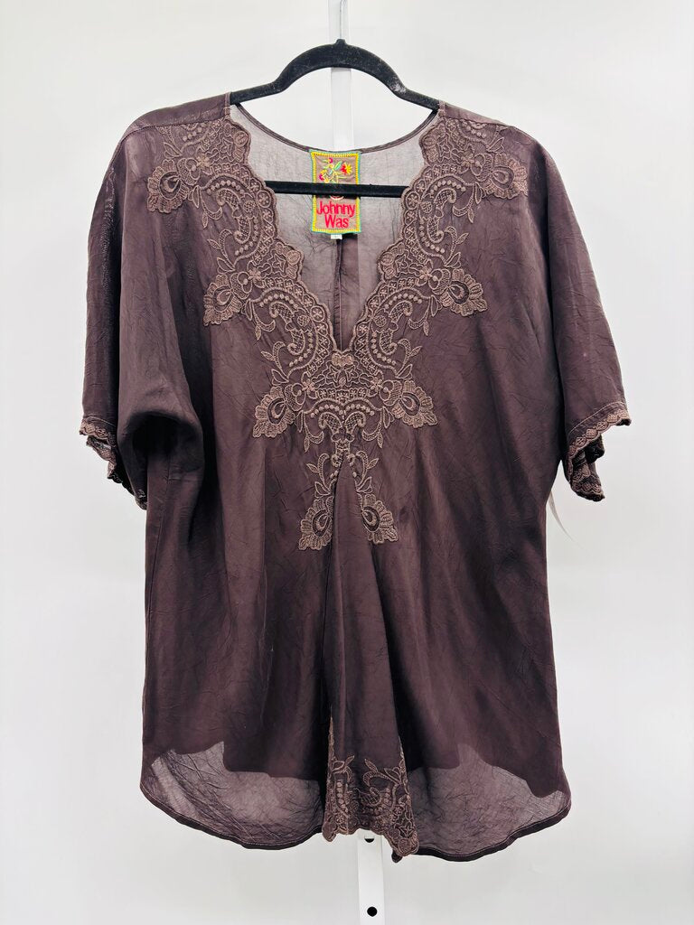 Johnny Was Blouse Brown L