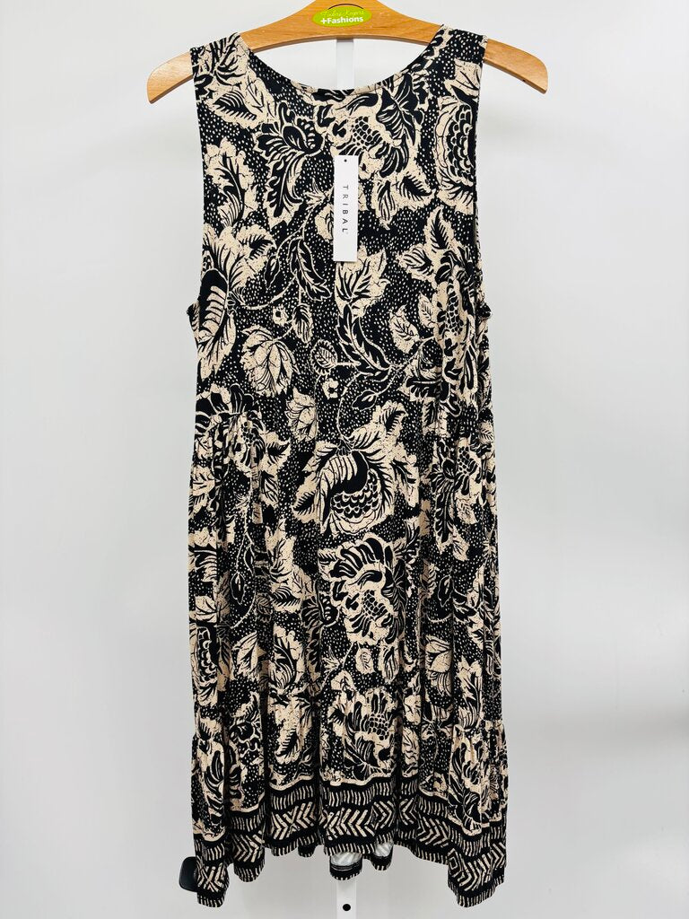 Tribal Dress Plus Beige 1X