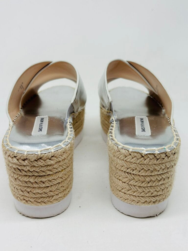 Saks 5th Avenue Wedge Silver 9