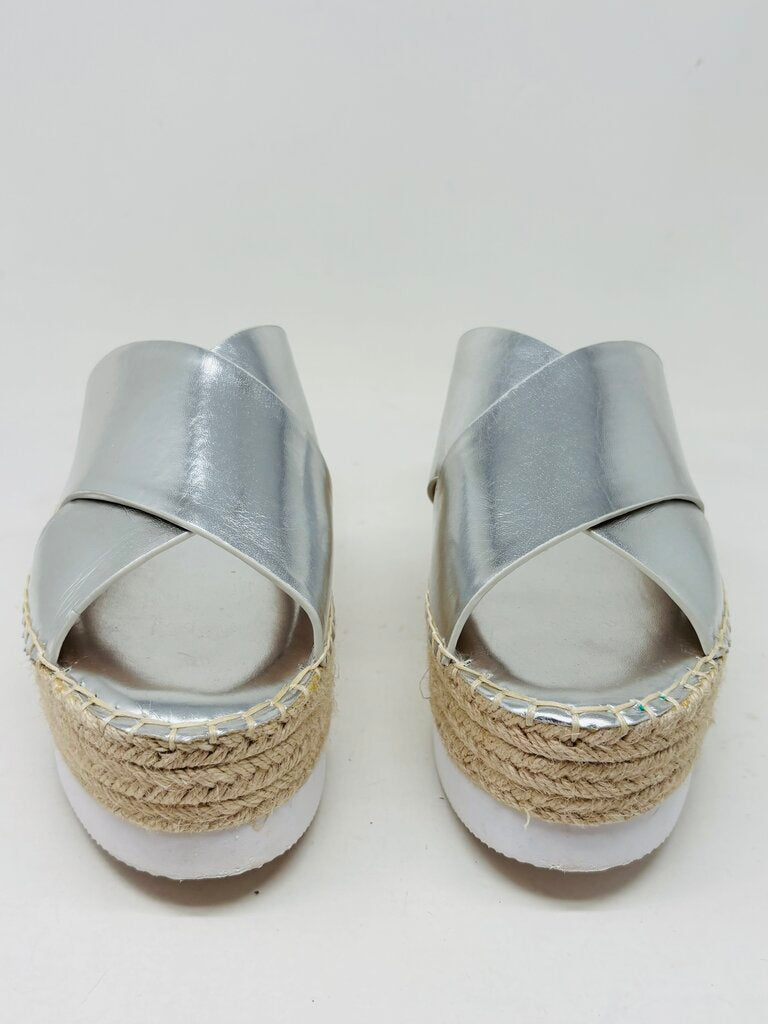 Saks 5th Avenue Wedge Silver 9