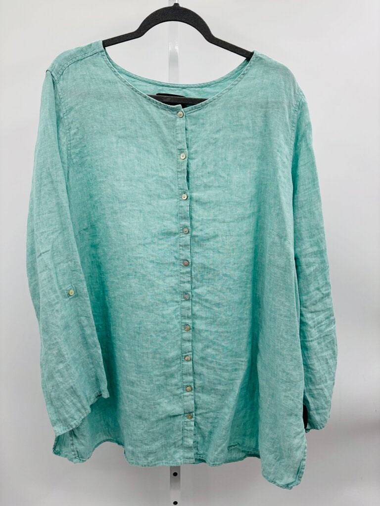 Blouse Plus Blue 2X
