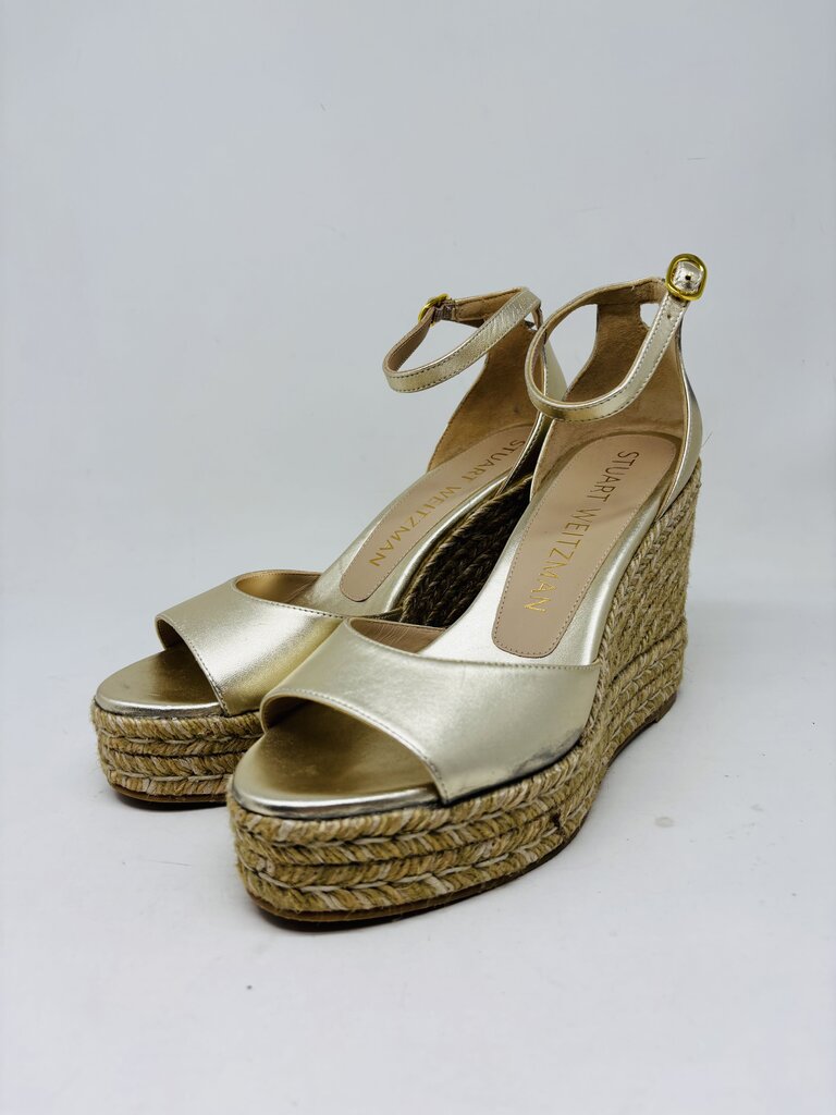 Stuart Weitzman Wedge Gold 7.5