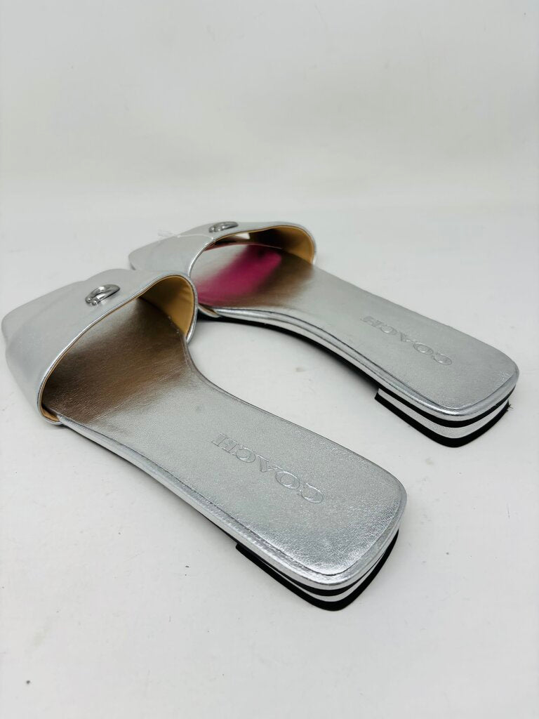 Coach Mules Silver 9