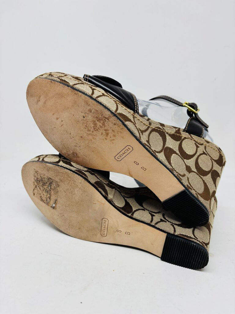 Coach Wedge Brown Signature 8