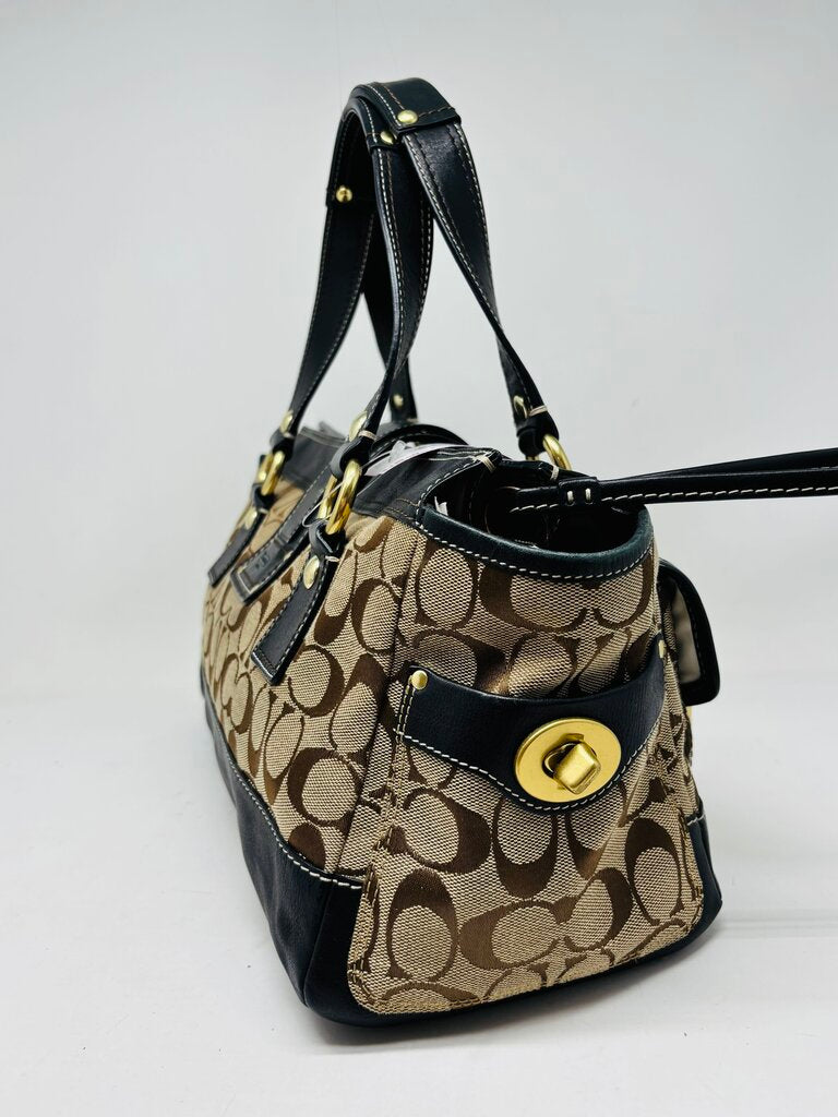 Coach Handbag Tan Signature