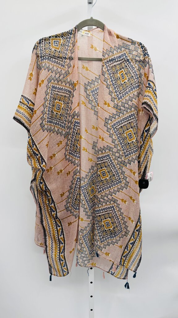 Woven Heart Kimono Pink OS