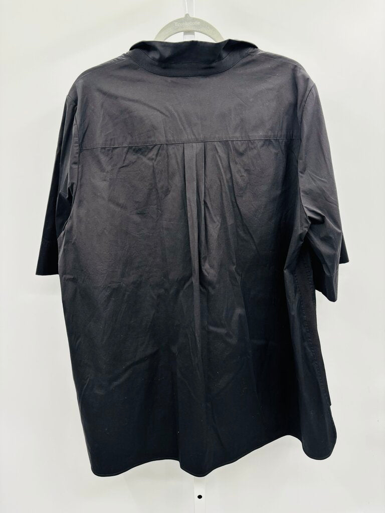 LaFayette 148 Blouse Plus Black 2X