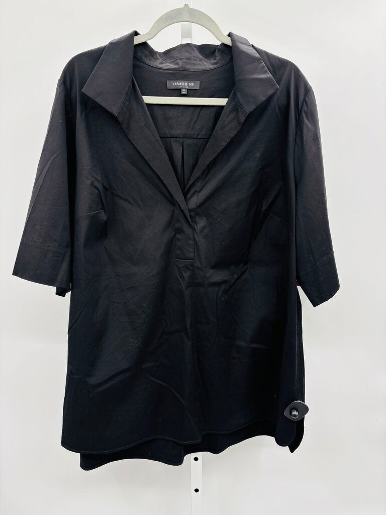 LaFayette 148 Blouse Plus Black 2X