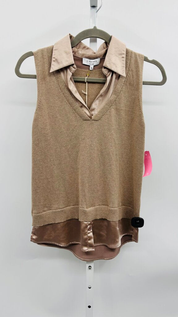 J. Society Sweater Vest Taupe S