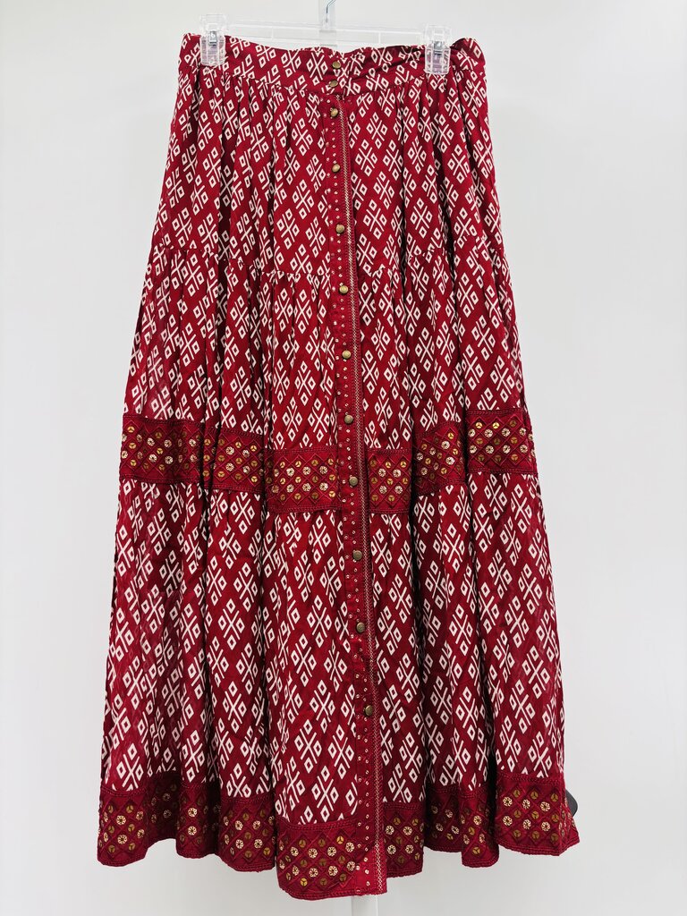 Azure and Indigo Skirt Maxi Burgundy M