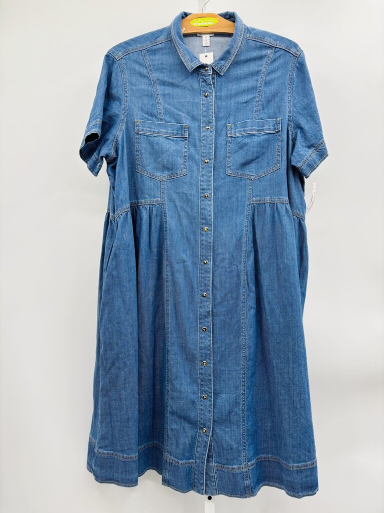 Tribal Dress Plus Denim 1X