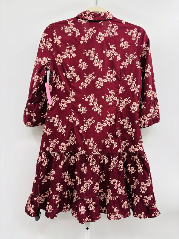 Flora Bea Dress Burgundy S