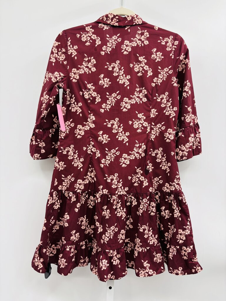 Flora Bea Dress Burgundy S