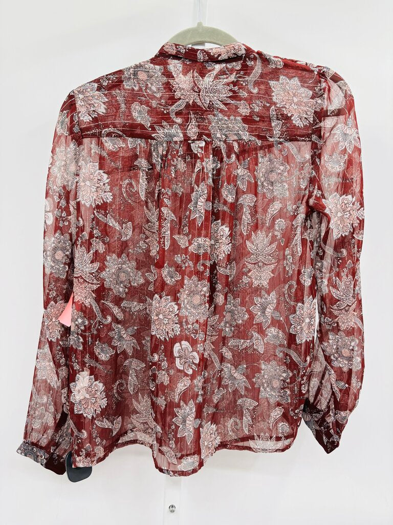 Lucky Brand Blouse Burgundy XS