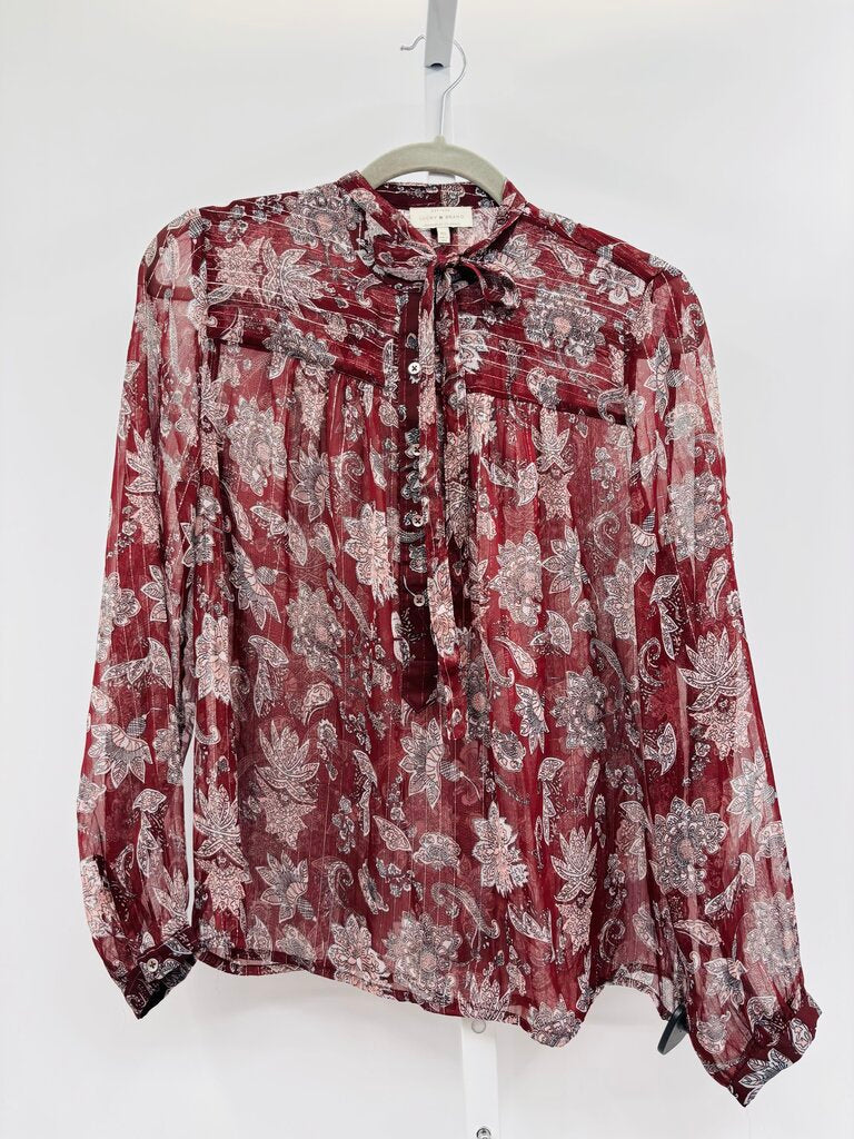 Lucky Brand Blouse Burgundy XS