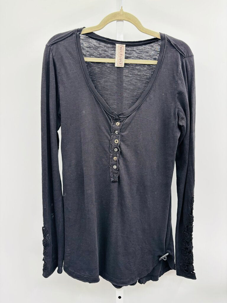 Free People Top Black L