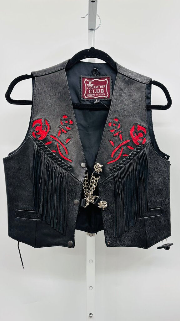 Leather Club Vest Black S