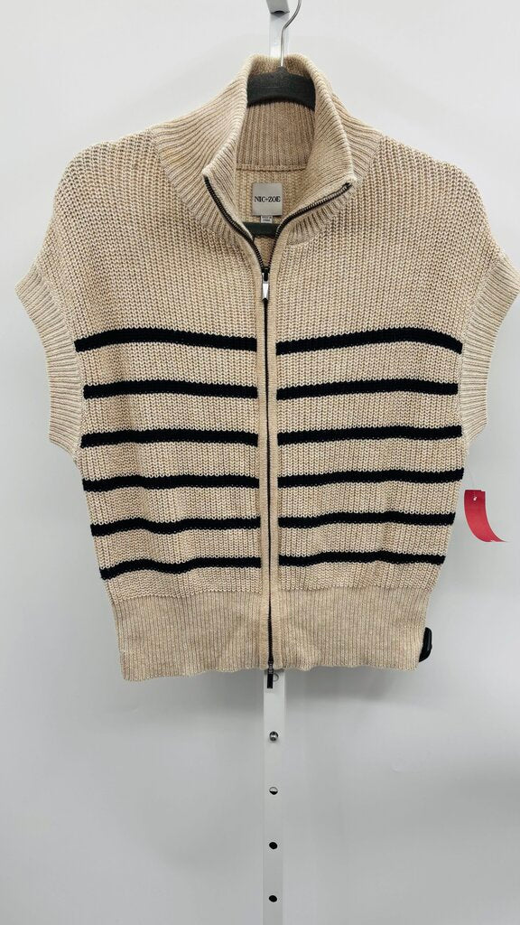 Nic + Zoe Sweater Vest Beige XS