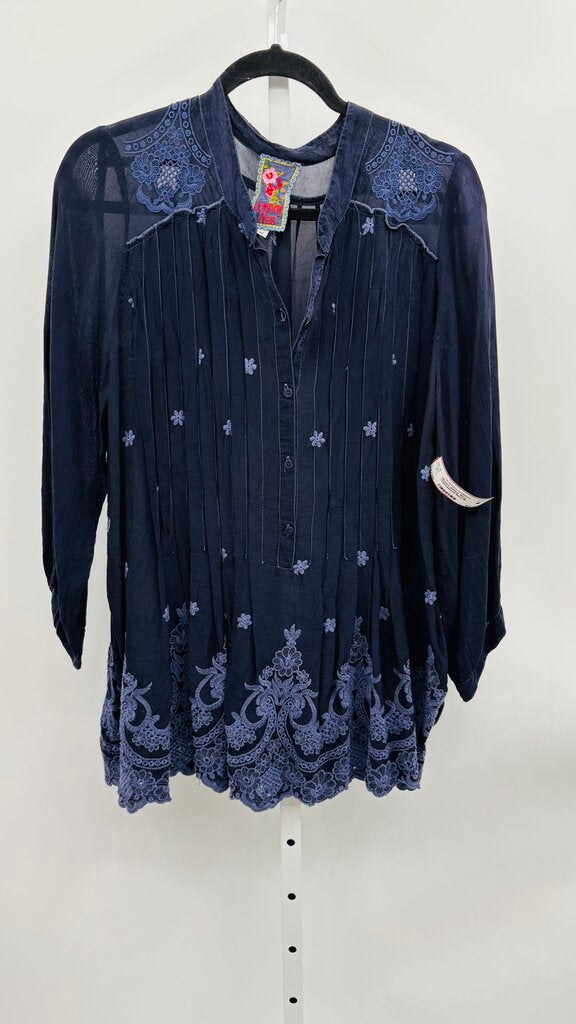 Johnny Was Blouse Navy M