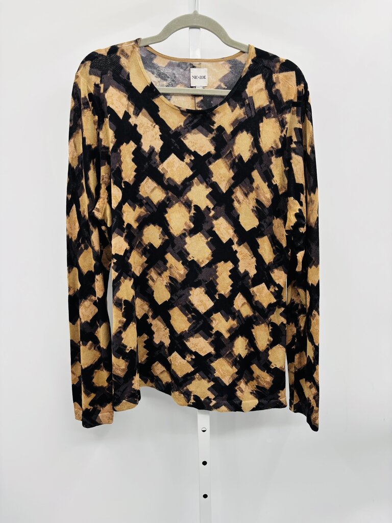 Nic + Zoe Sweater Plus Tan XXL