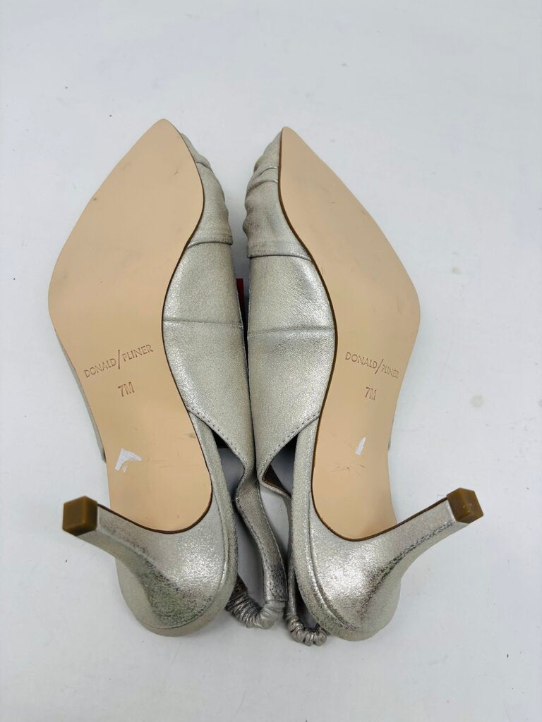 Donald J. Pliner Slingbacks Silver 7
