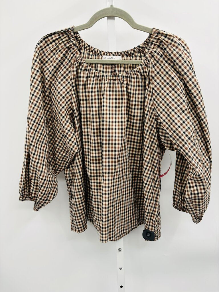 LA Relaxed Blouse Brown L