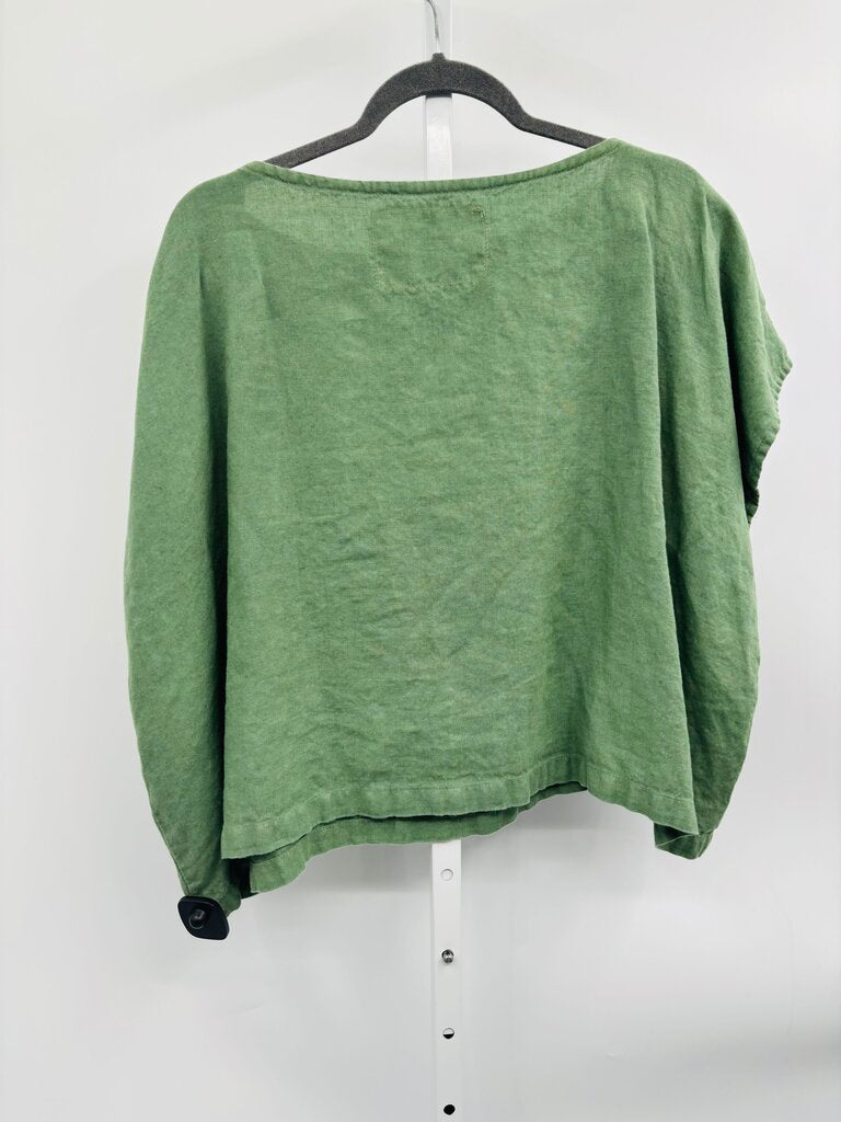 not perfect linen Top Green OS