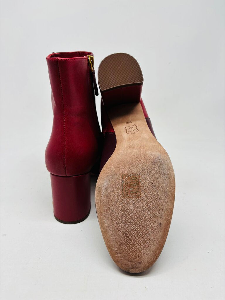 Tory Burch Ankle Boots Burgundy 9
