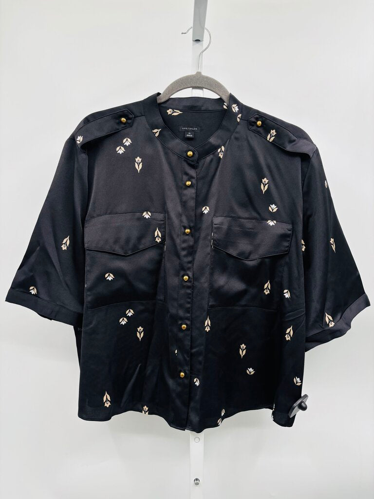 Ann Taylor Blouse Black XL