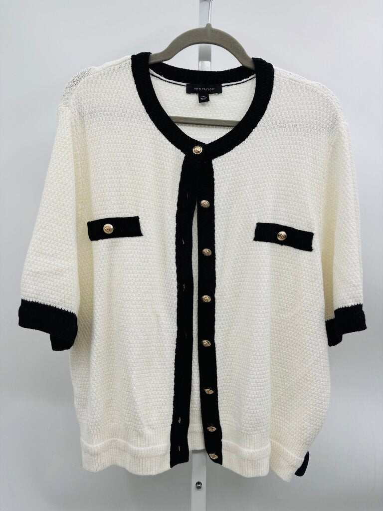 Ann Taylor Cardigan Plus White XXL