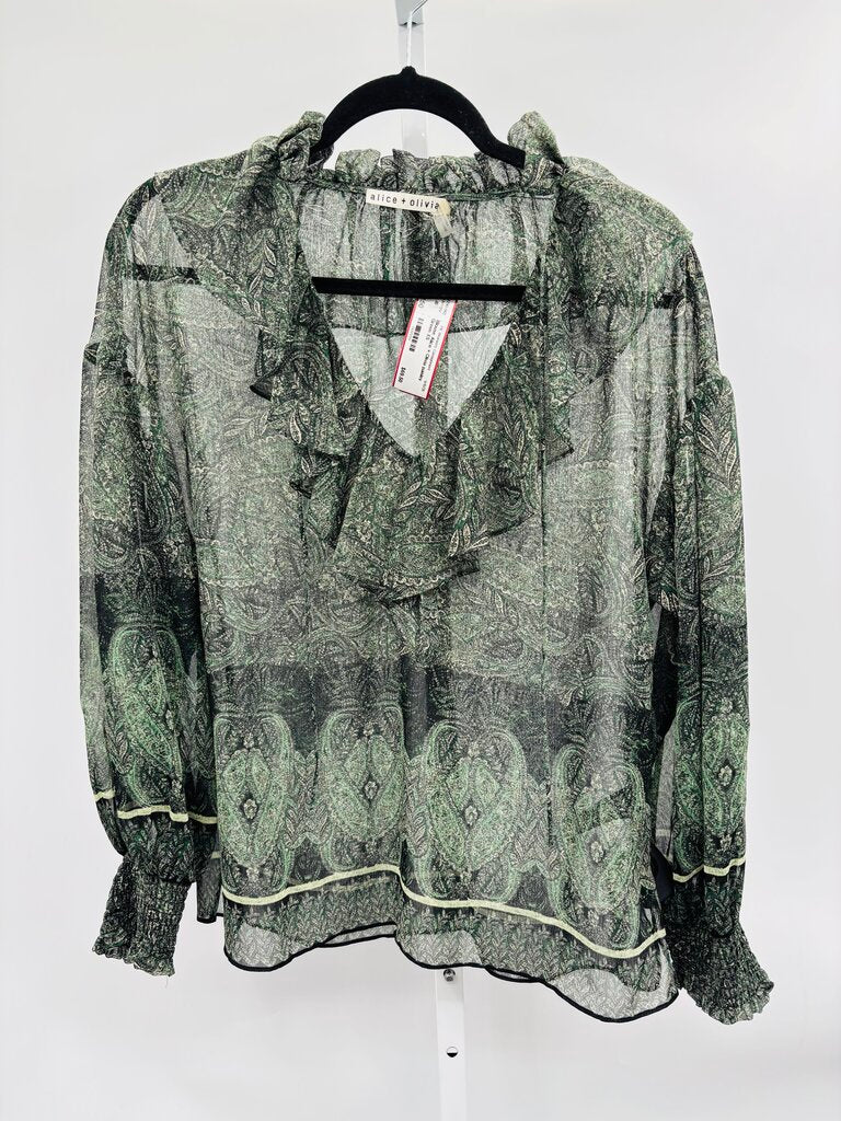 Alice + Olivia Blouse Green XS