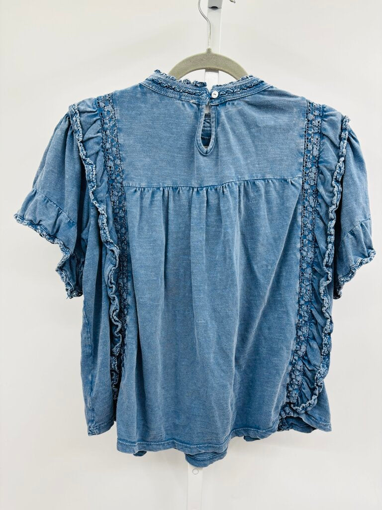 Free People Top Blue L