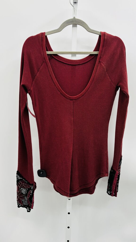 Free People Top Burgundy L
