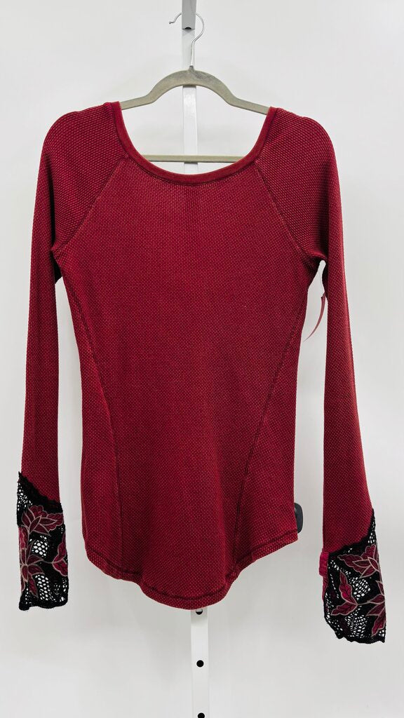 Free People Top Burgundy L