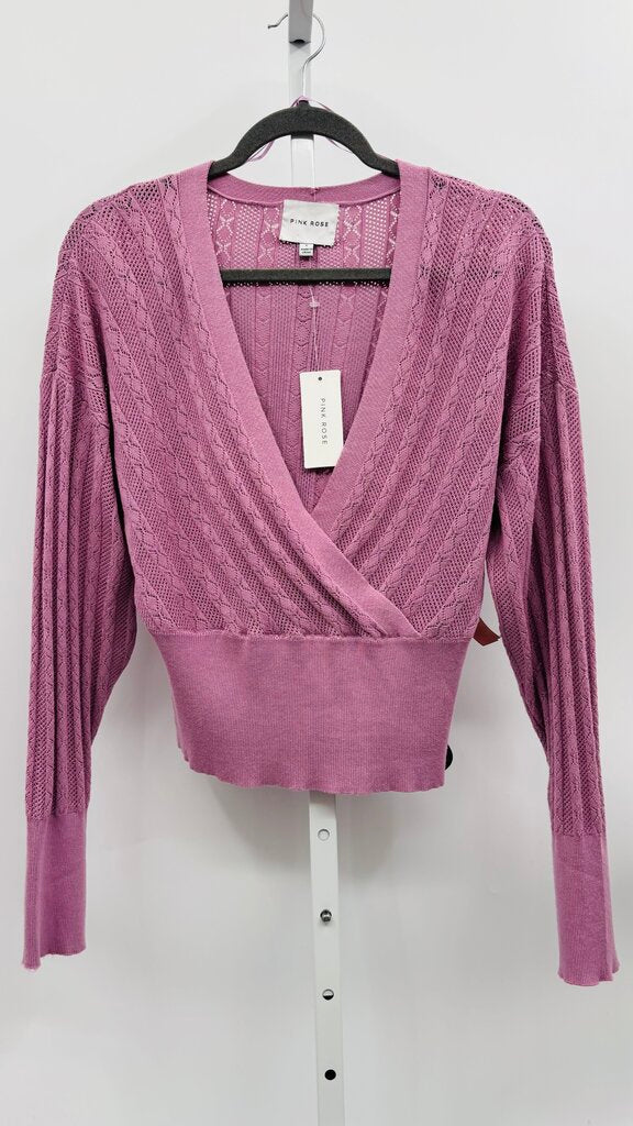 Pink Rose Sweater Purple L