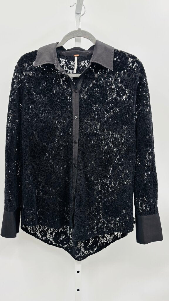 Free People Blouse Black XS