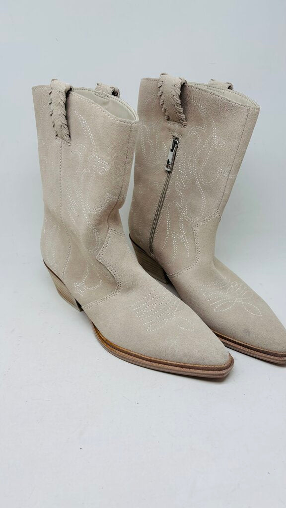 Franco Sarto Cowboy Boots Beige 7.5