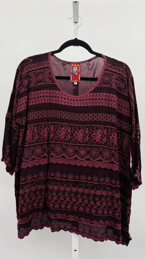 Johnny Was Blouse Burgundy M