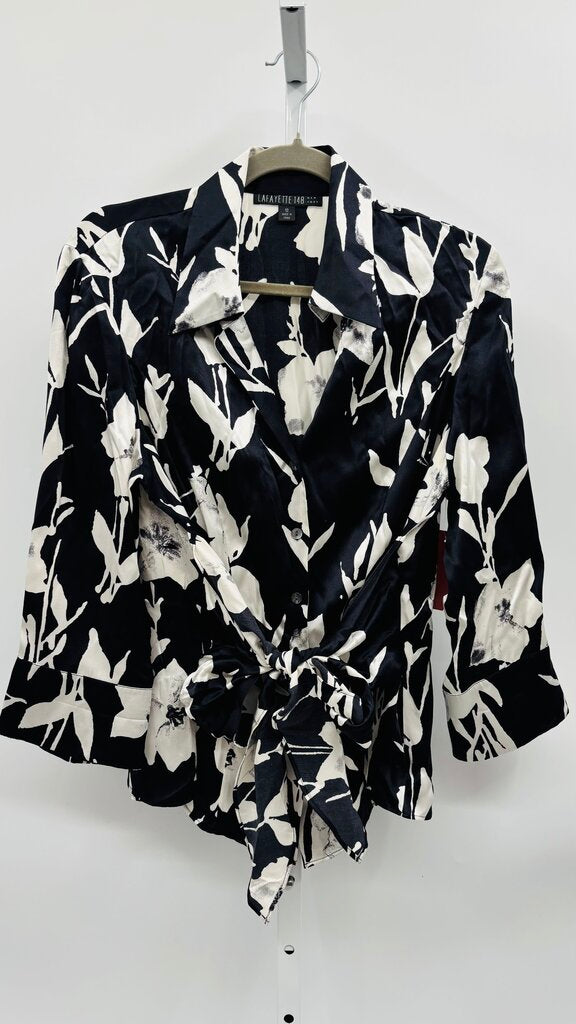 LaFayette 148 Blouse Navy 12