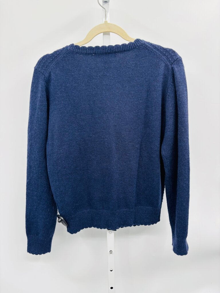 Simple Retro Cardigan Navy M