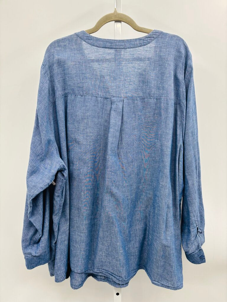 Lane Bryant Top Plus Blue 28
