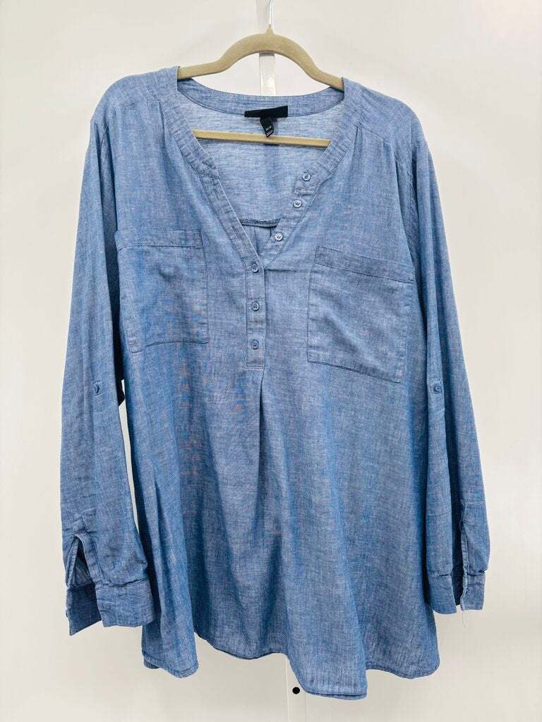 Lane Bryant Top Plus Blue 28