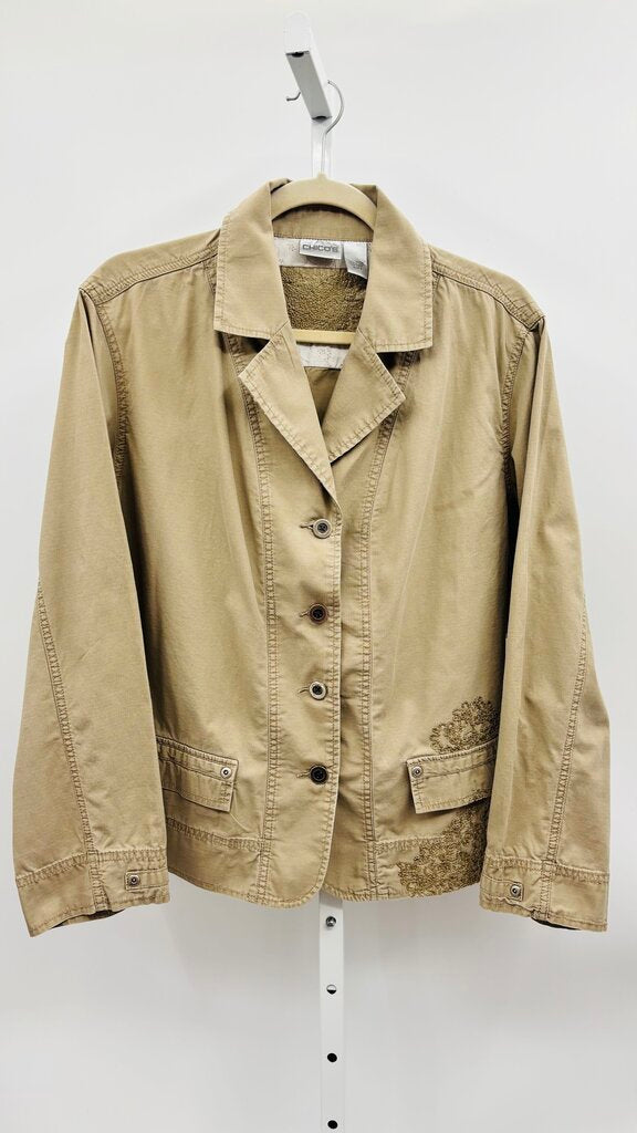 Chico's Jacket Taupe XL