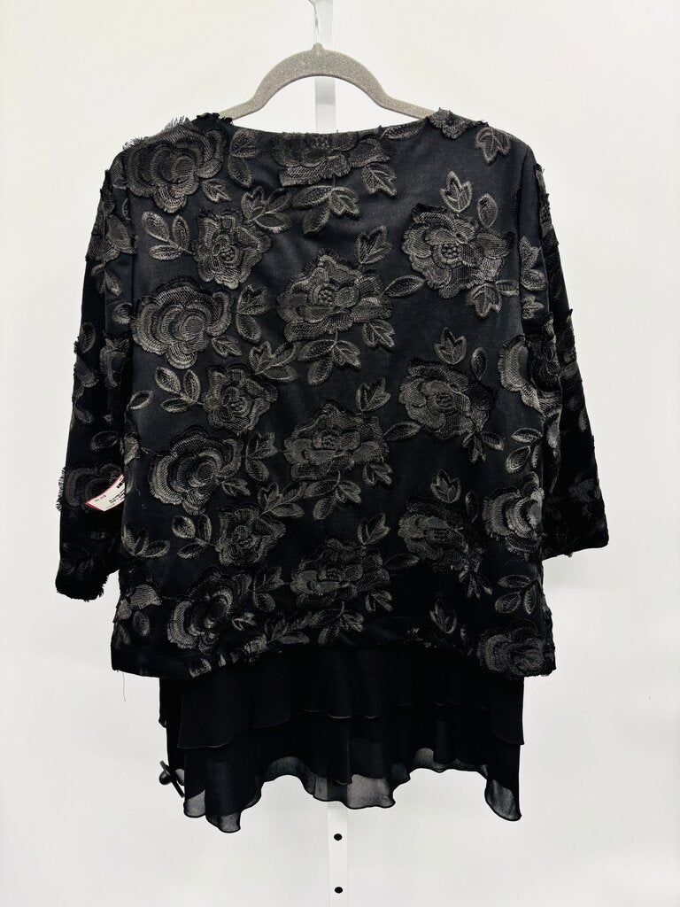 Chico's: Black Label Blouse Black M